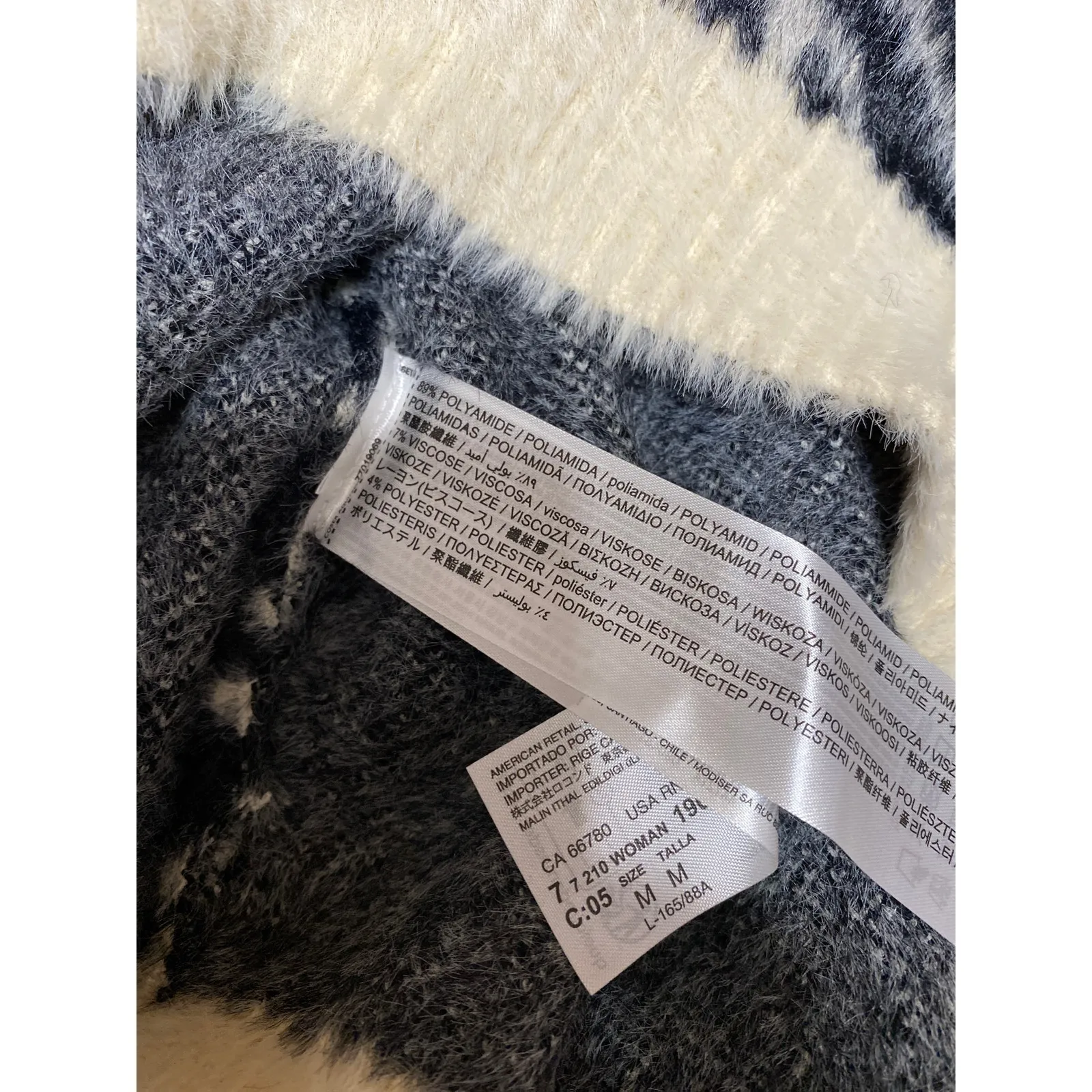 NEW MNG Women's Multicolor Zebra Animal Print Long Sleeve Crop Sweater Top Sz M Size M - Image 5