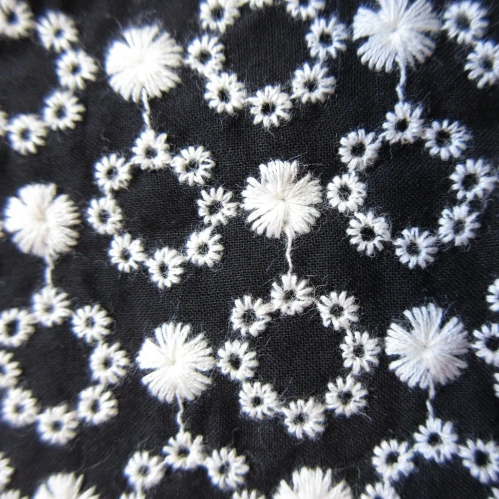 NWT Tuckernuck POMANDER PLACE Noelle in Black Eyelet Embroidered Shirt Dress L Size L - Image 4