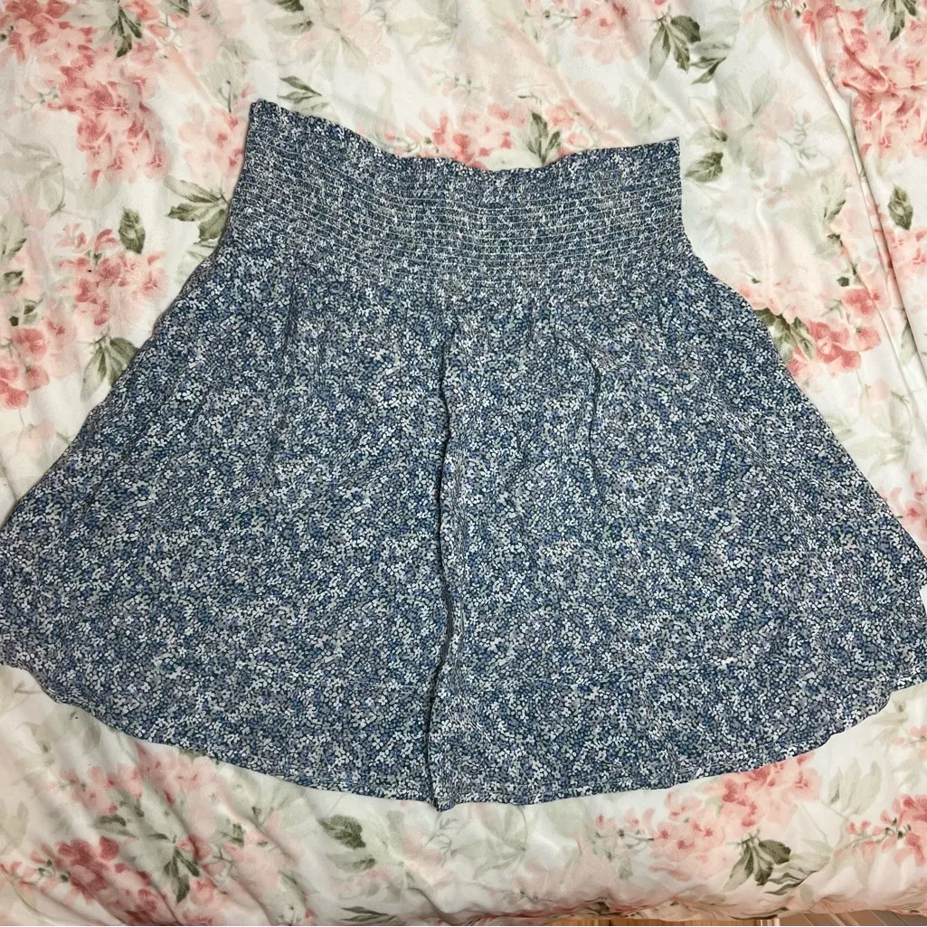 Rails Addison Blue Mini Garden Ditsy Floral Smocked Waist Tiered Mini Skirt Sz M - Image 4