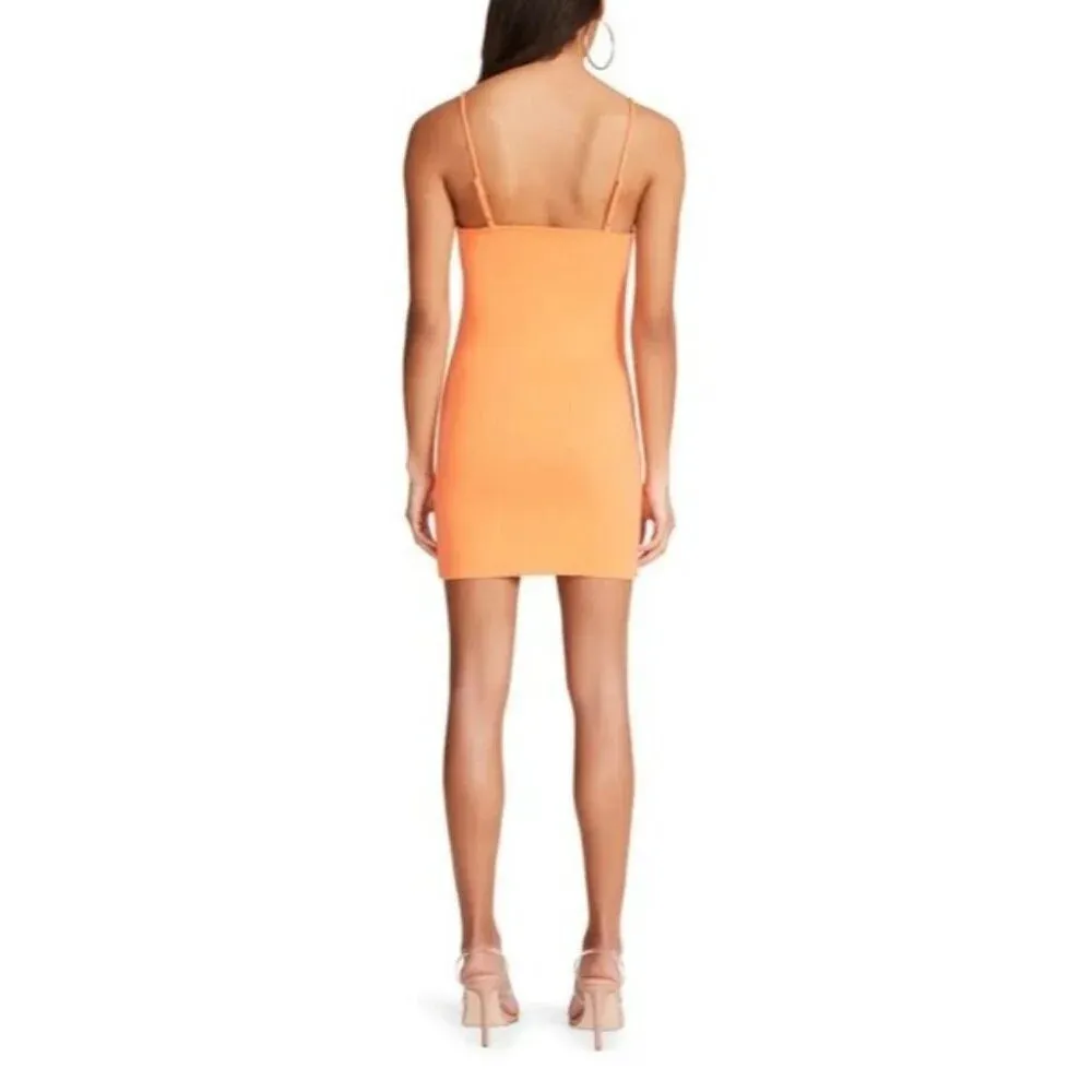 Steve Madden Out Late Dress Iin Tangerine Small Womens Cut out Bodycon - Image 10