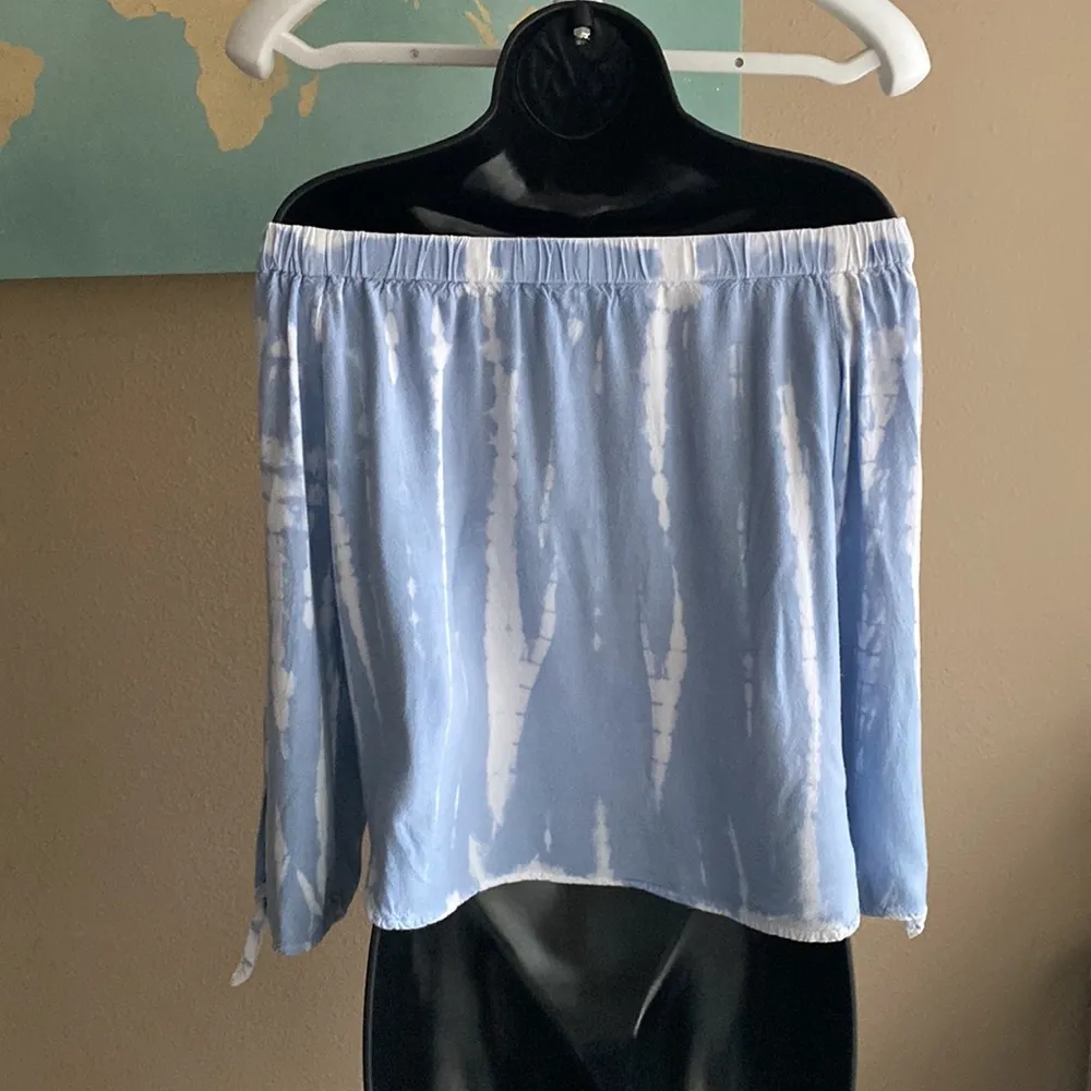 Off the shoulder tie dye boho flutter split sleeve small milkmaid  cottage - Image 5