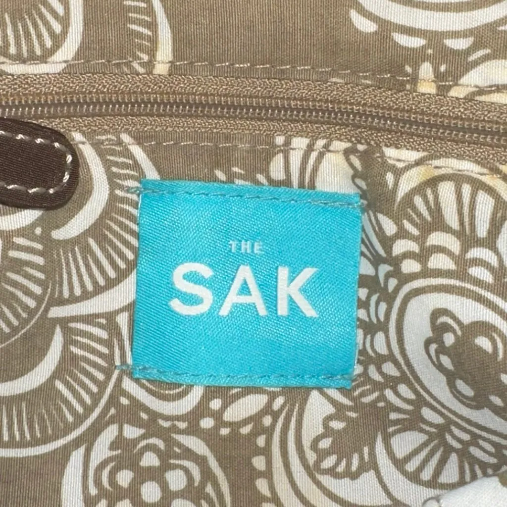 Women's The SAK Knit‎ Khaki Shoulder Bag with Leather Strap - Image 6