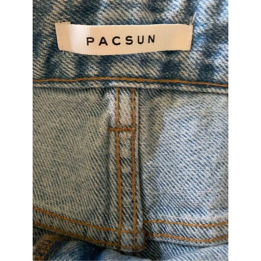 Pacsun High Rise Festival Bright Eyes denim jean shorts women's size 30 NWT - Image 3