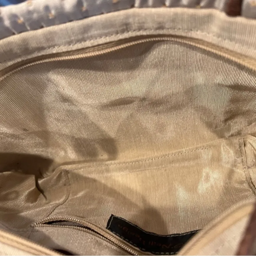 Vintage handbag Tapestry design with bead tassel - Image 4