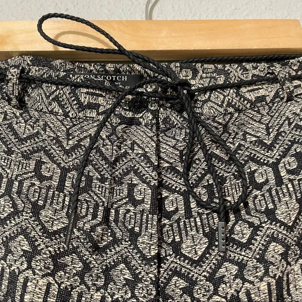 Maison Scotch Casual Black & Tan Printed Pull On Pants Womens 26 Boho Hippie - Image 6