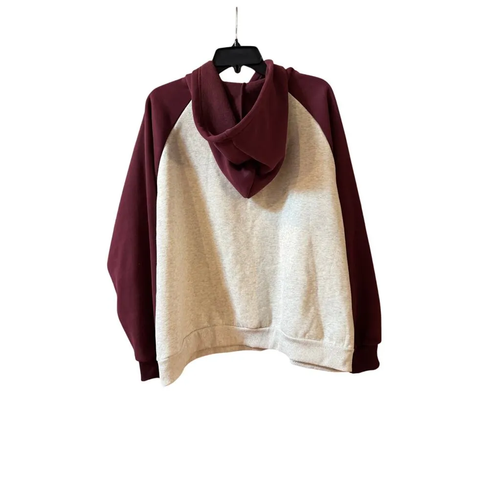 EDIKTED Bow Embroidery Oversize
Colorblock Hoodie
Burgundy-And-Gray-Me (new) - Image 5