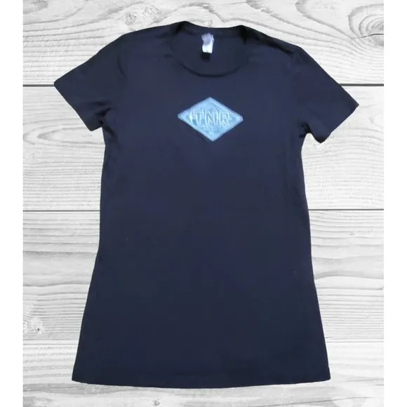 Telluride Mountain Run Colorado Women T Shirt Medium Petite Black Top Running - Image 1