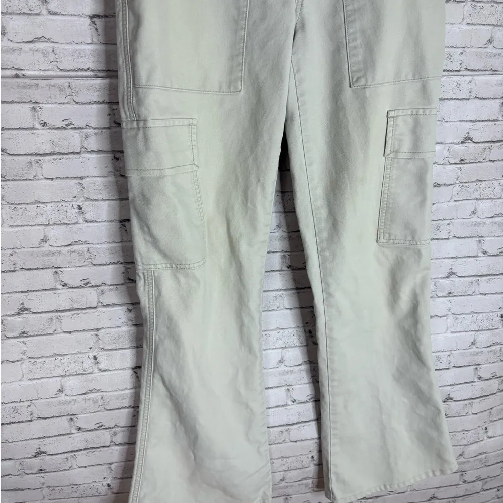 Vintage Abercrombie and Fitch Tan Cargo Utility Flare Jeans - Image 2