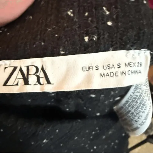 Zara Womens Wide‎ Leg Speckled Sparkle Knit Size Small Pants Black Grunge Punk - Image 5