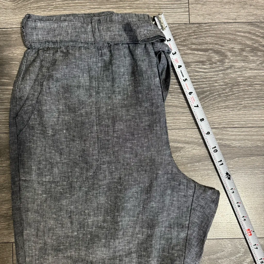 Soho New York & Company Street Linen Women Charcoal Relaxed Fit Pants Size L - Image 10