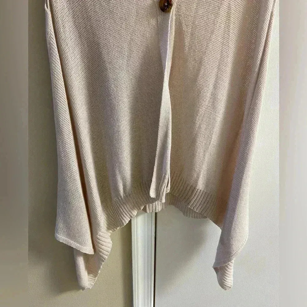 Wooden Ships sweater cardigan beige one button lightweight Medium - Image 3