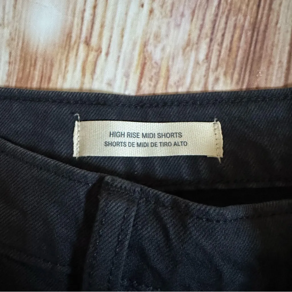 Universal Thread Black High Rise A Line Midi Denim Shorts Size 14 - Image 12