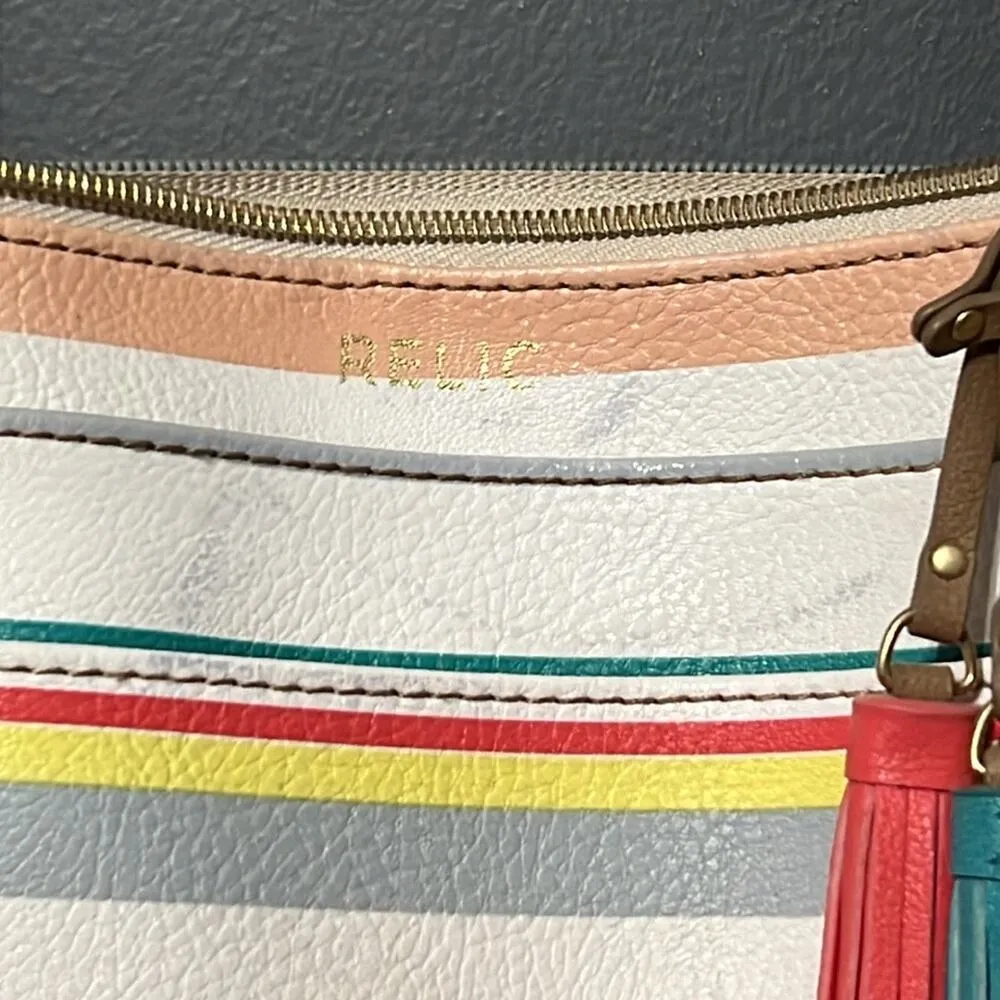 RELIC OH happy day shoulder tote spring summer striped purse minor flaws shown - Image 2