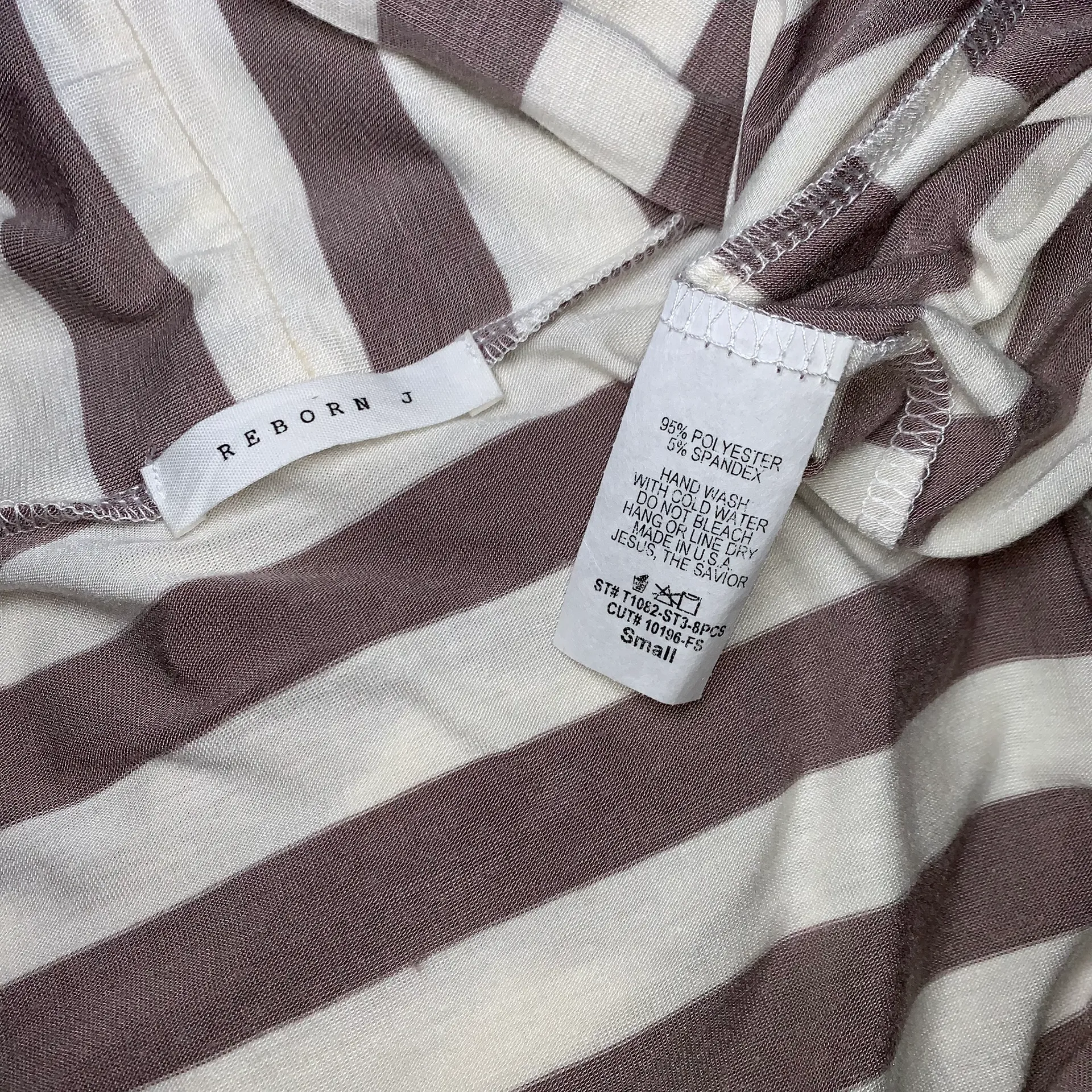 Boutique Tan and Cream Striped Cardigan - Image 9