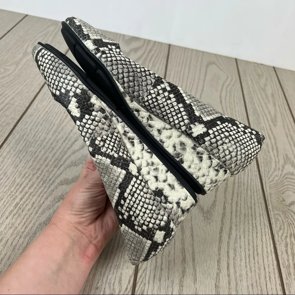 Easy Spirit Abelle Leather Almond Toe Low Wedges 6.5M Black & White Snake Python - Image 7