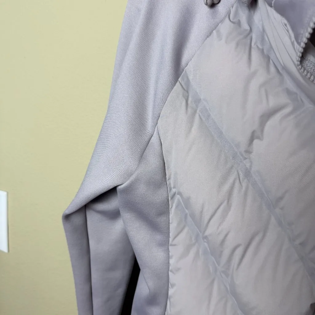 ATHLETA Inlet Jacket Full Zip with Hood Puffer Size Medium Grey almost Lavender - Image 5