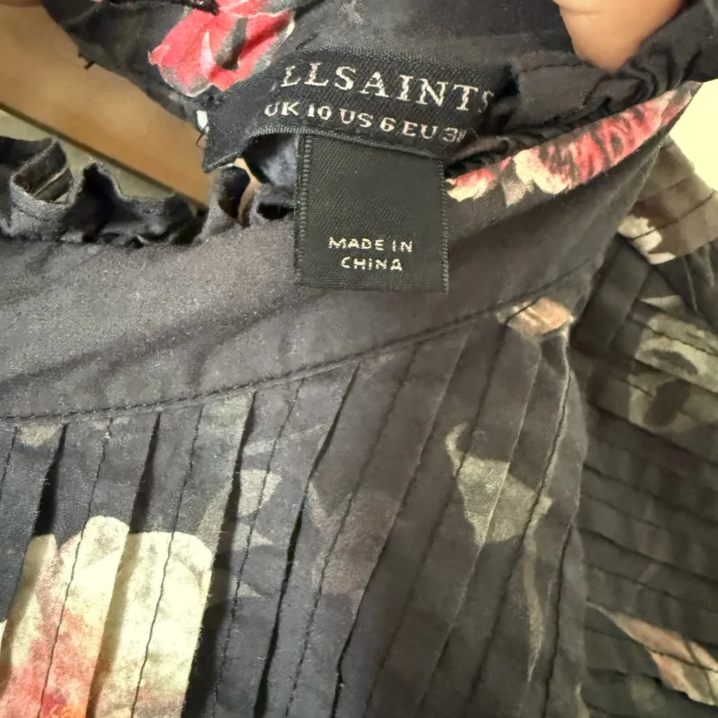 ALLSAINTS Bluma Kaneshon Floral Top Size 6 - Image 8