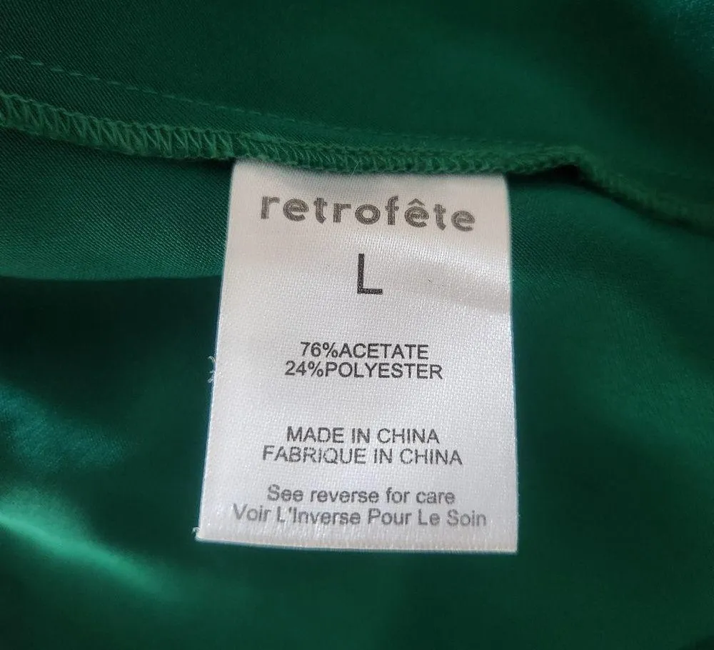 Retrofete Eve Dress in Emerald Green Size Large Maxi Open Back Cowl Neckline - Image 13