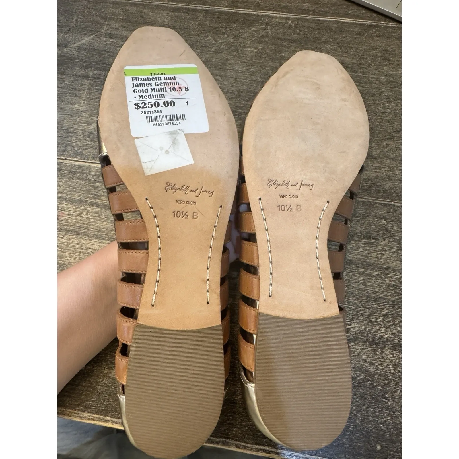 Elizabeth and James Gemma Loafer Gold Multi brown two tone cut out flats - Image 7