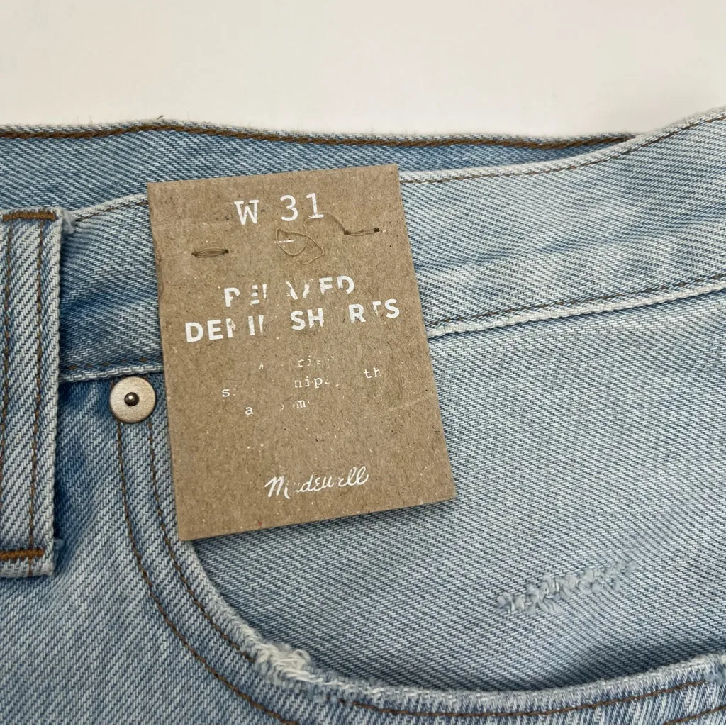 Madewell Relaxed Denim Shorts Cut-Off Womens Size 31 Light Wash‎ Blue NEW - Image 2