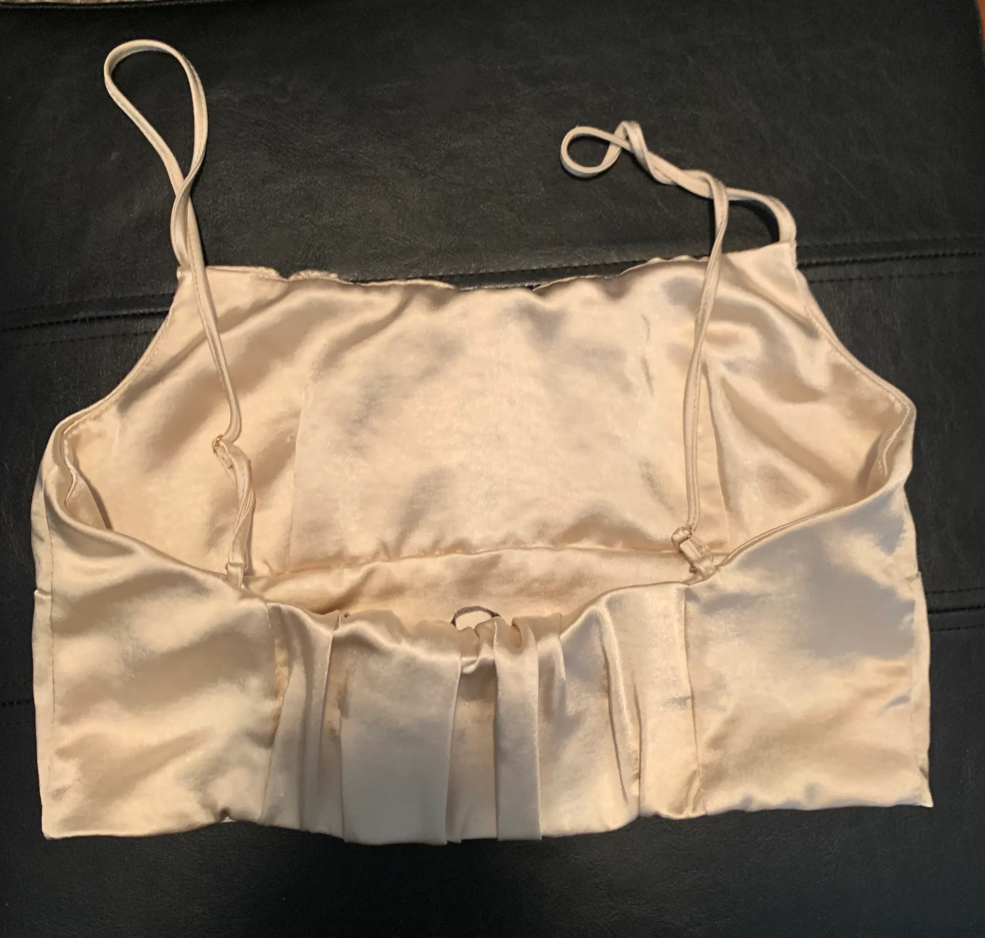 ZARA   Shiny Gold Crop Top - Image 3