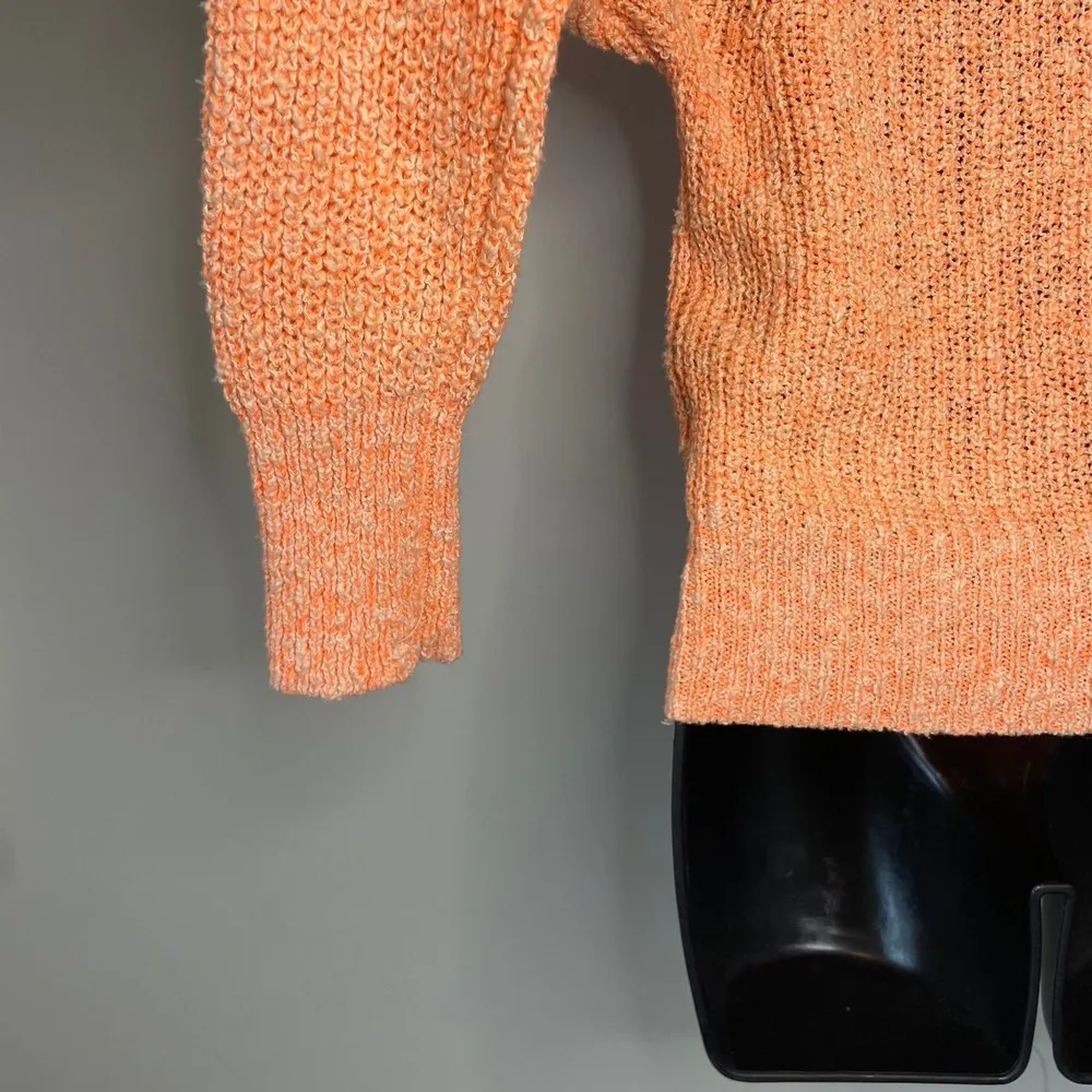 Free People Electric City Tangerine Crewneck Knit Crochet Sweater Size XS - Image 8