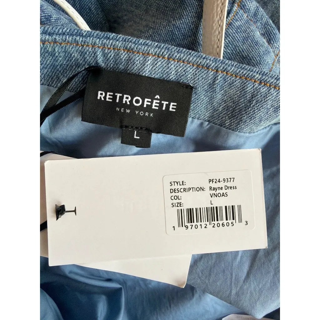 retrofete Rayne Dress Vintage Oasis Womens Size Large Blue - Image 8