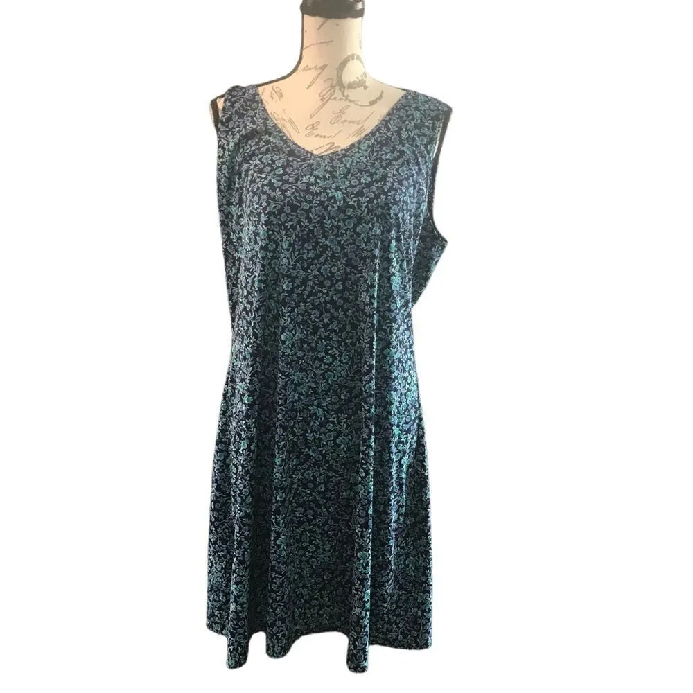 G.A.S CO Blue Floral Dress Size 18/20 - Image 2