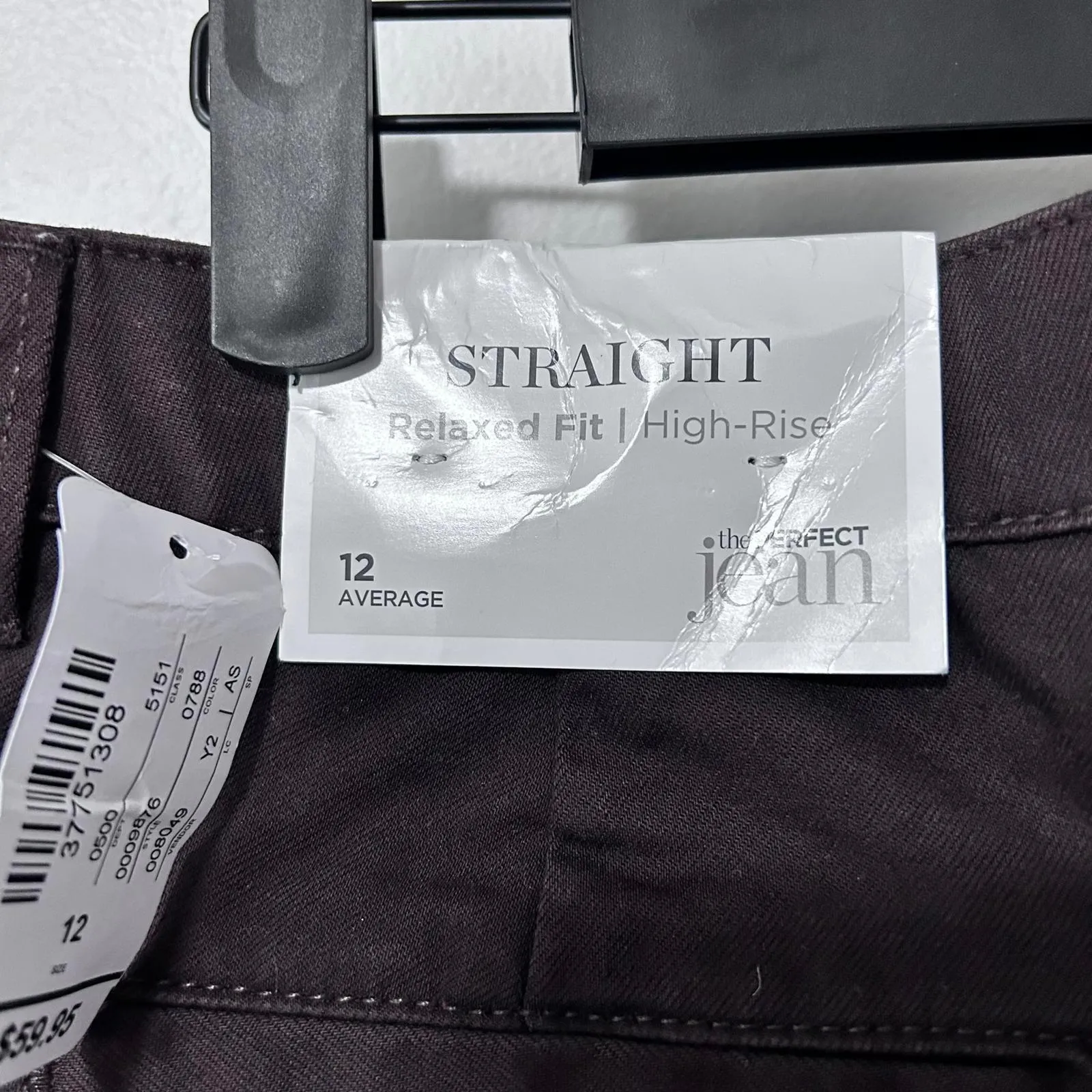 NWT C.J Banks Brown Straight relaxed fit Pants Women's‎ size 12 Black - Image 5