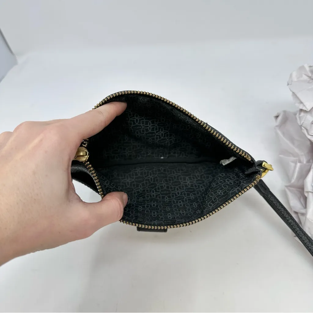 Lodis‎ Pebbled Leather Wristlet Black - Image 9