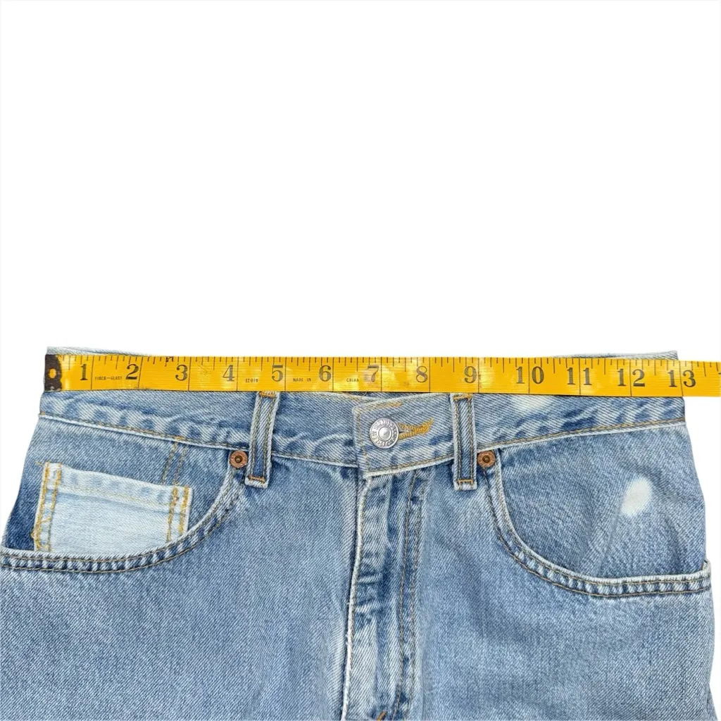 Vintage Reworked Levi’s High Rise Cut Off Denim Shorts Women’s 26 Light Wash - Image 6