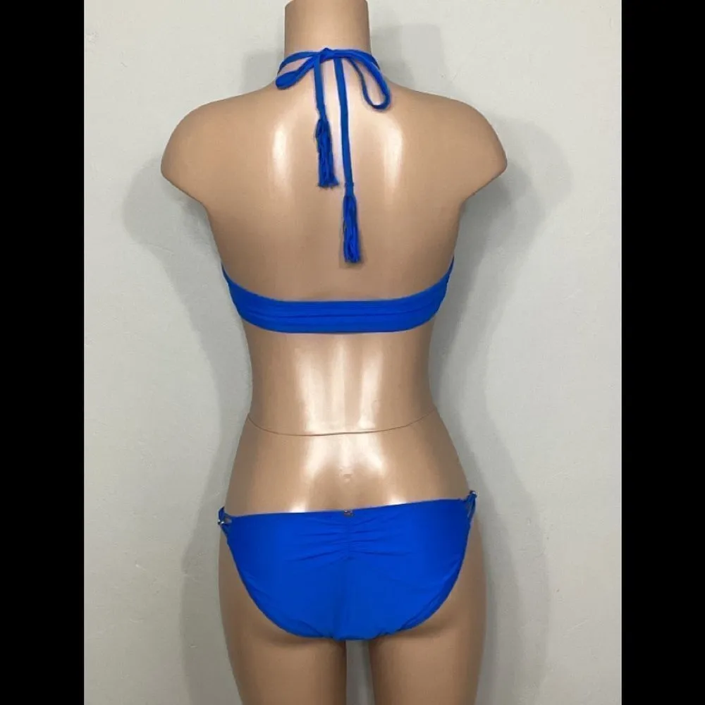 New. PILYQ Bali blue braided bikini set. Small - Image 4