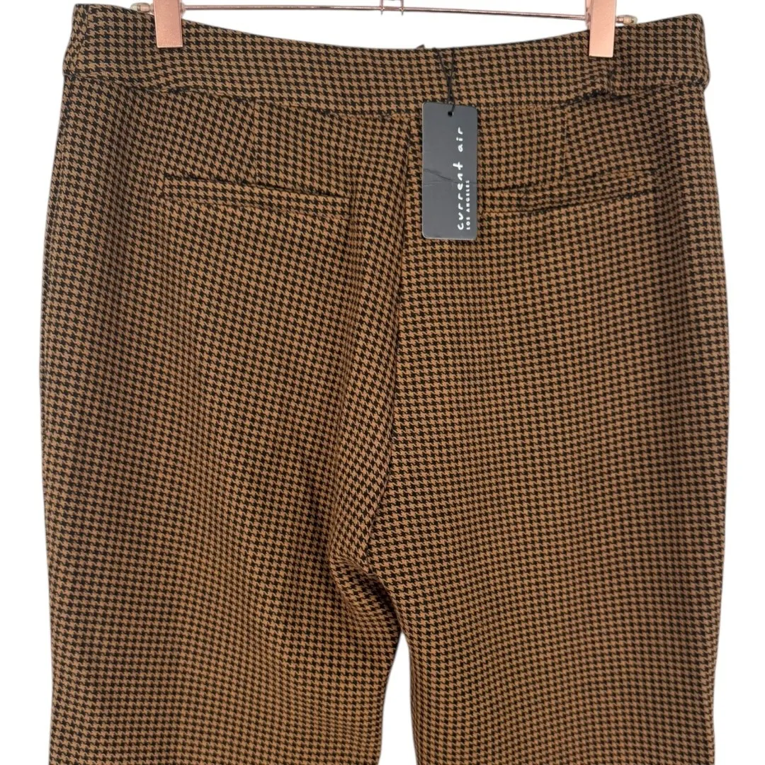 NWT Current Air Women's Houndstooth Split Hem Trouser Pants Brown Black Sz Large - Image 5