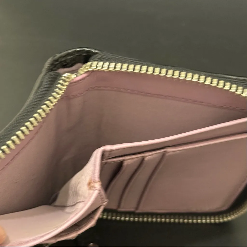 COACH Madison Op Art Black Signature C Canvas Carriage Logo Zip Bifold Wallet - Image 10