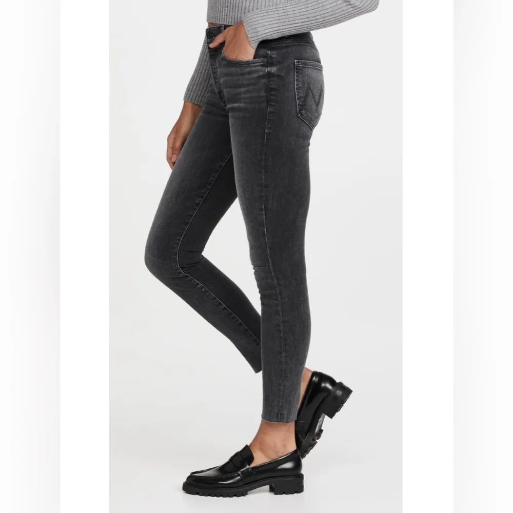 Mother The Stunner Frayed Ankle Friday the 13th Jeans 25 Black - Image 3