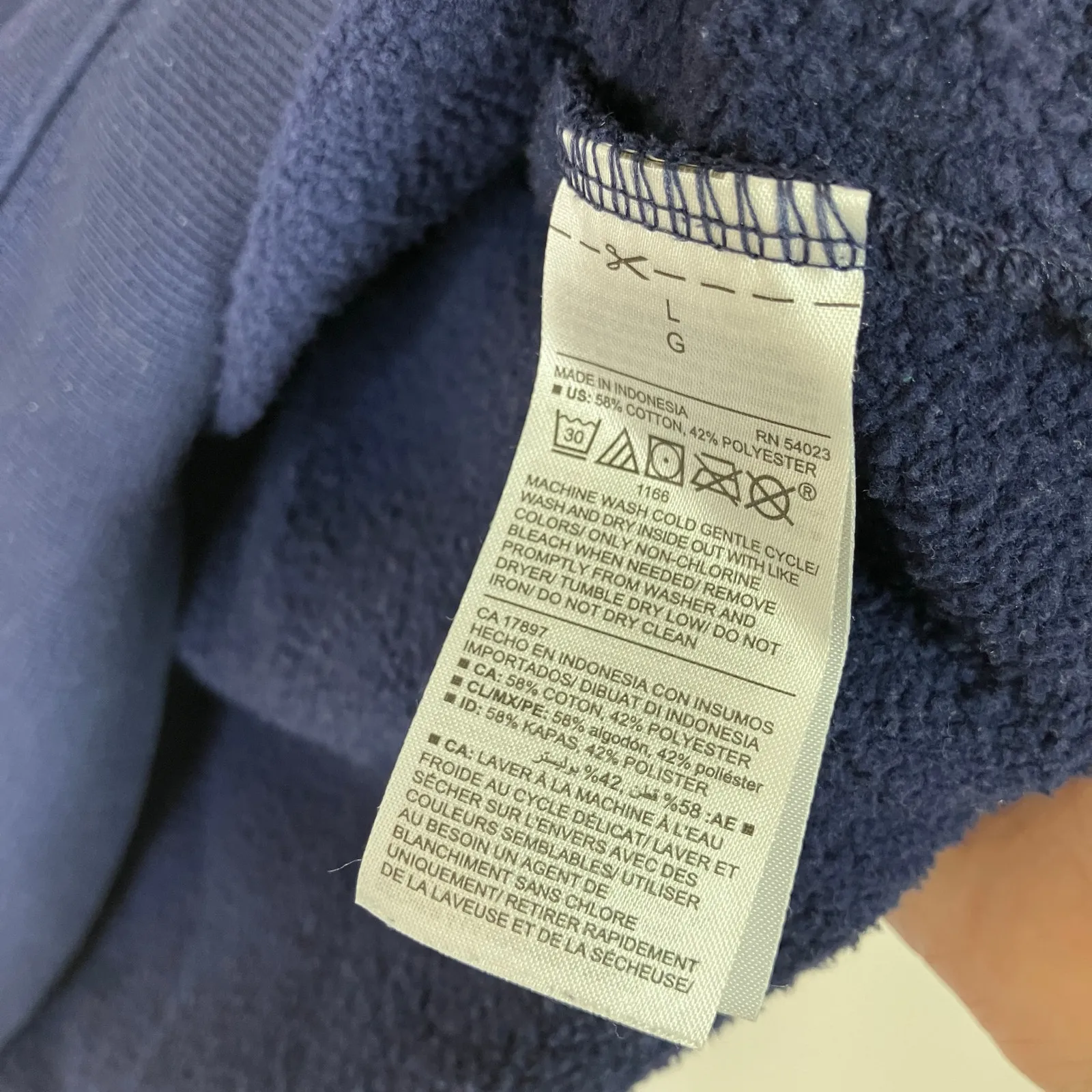 Old Navy | Blue Daisy Pullover Sweatshirt Cotton Polyester Womens Large - Image 5