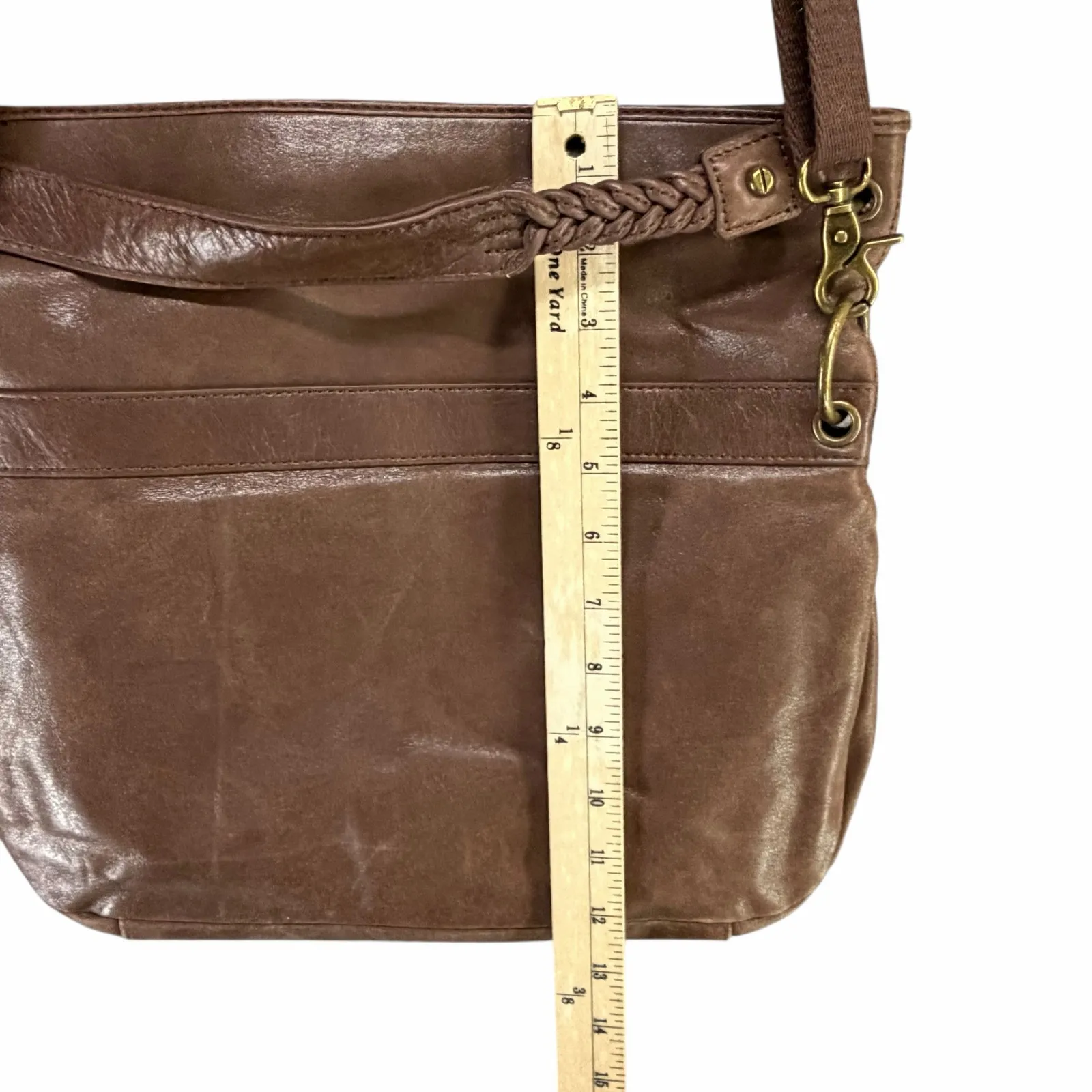 The Sak Pax Crossbody Purse Brown Leather Bag Adjustable Strap Urban Hippie Boho - Image 12