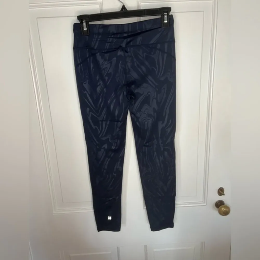 Sweaty Betty All Day Emboss Navy Blue 7/8 High Rise Athletic Yoga Leggings XS - Image 8