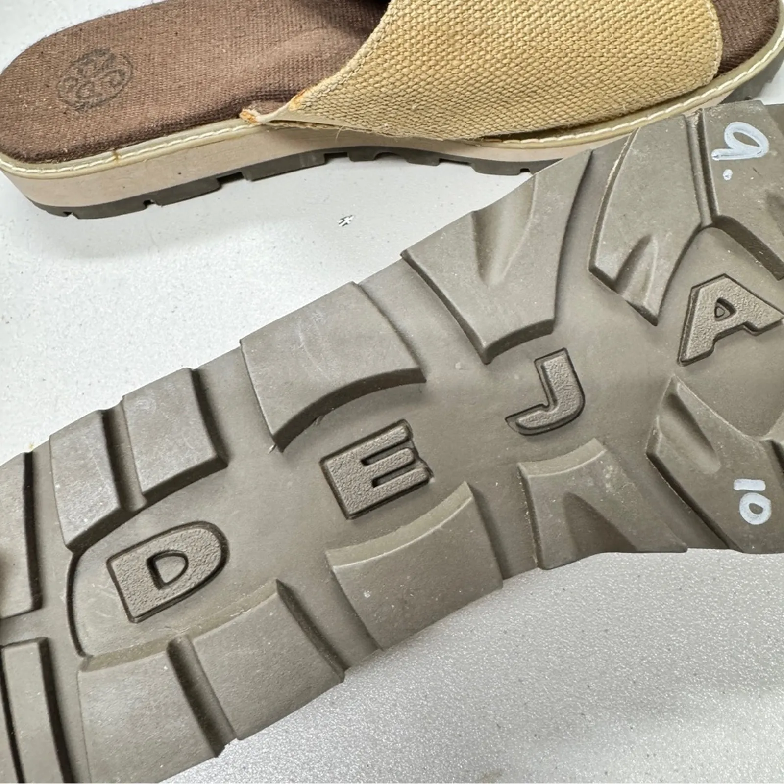 Deja Shoes Tan Hemp Slide Sandals Women’s 10 Casual Beachy Summer Vacation Flats - Image 6