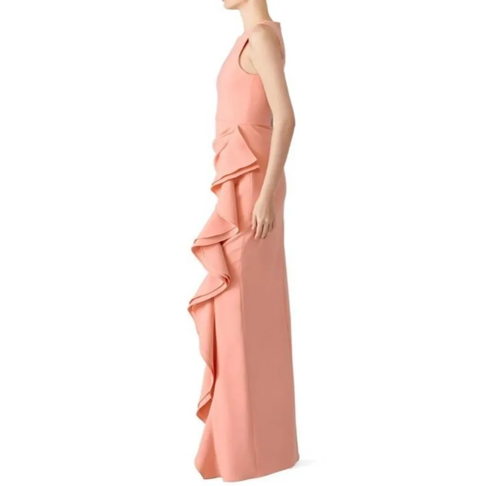 PARKER Pink Madeline Ruffle Gown Size Small AS-IS - Image 2