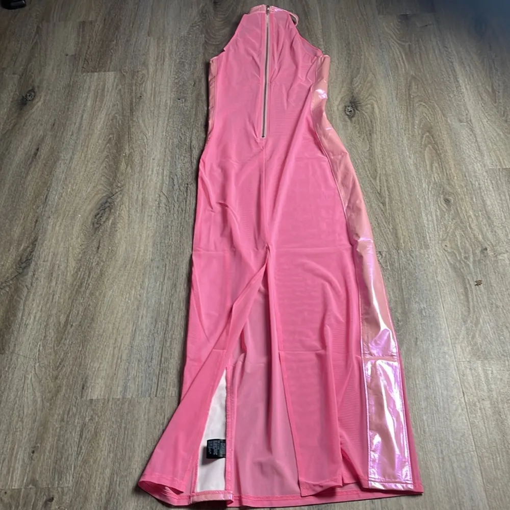 Iron Fist/24 HRS Nun Fuxx Given Pink Maxi Dress with Lock Size Small - Image 2