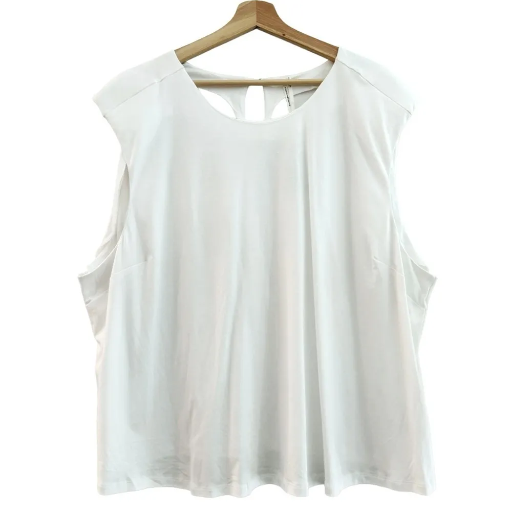 ANTHROPOLOGIE Structured Sleeveless White Top Size 3X NEW - Image 2