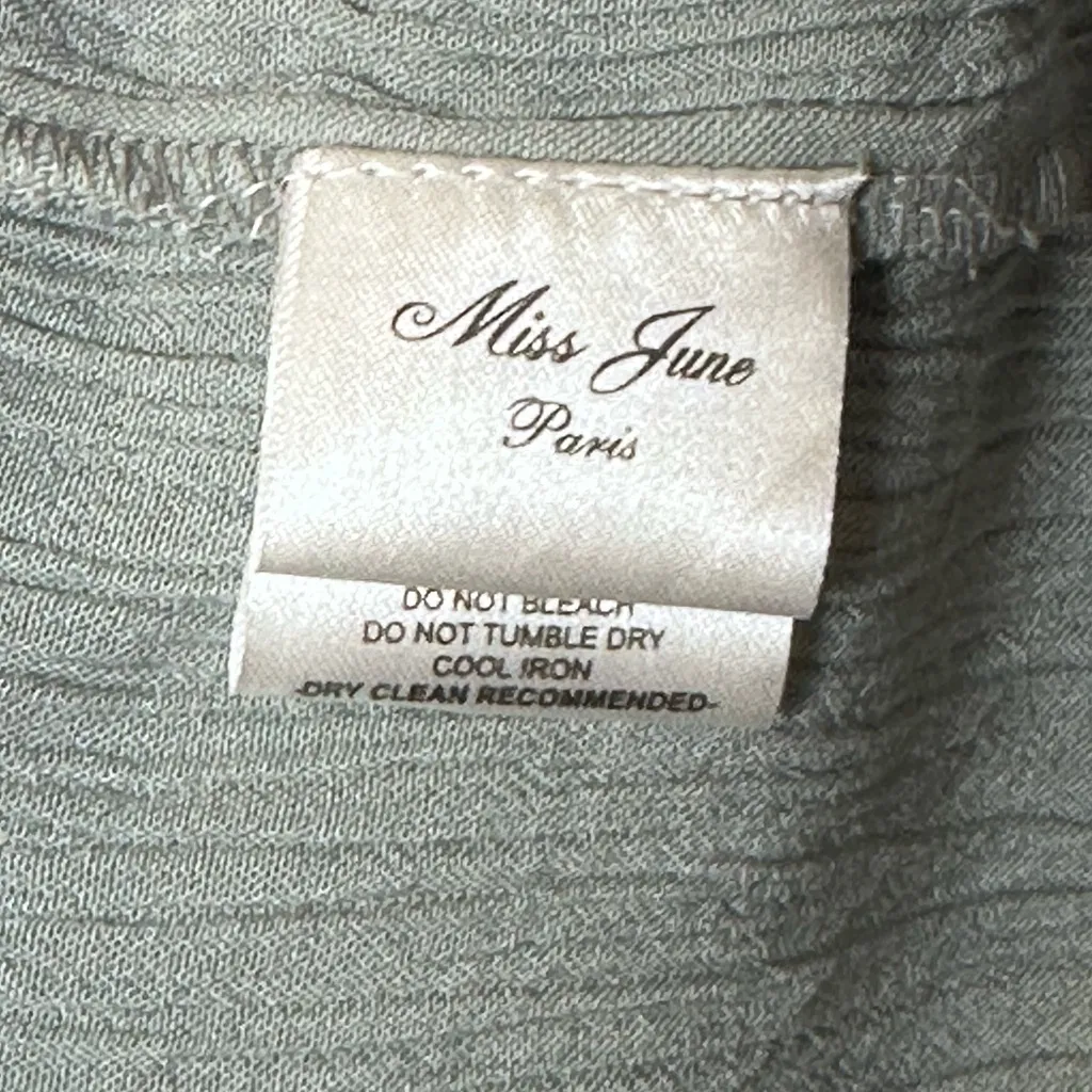 Miss June Dusty Blue Flowy Top with Tassels One Size NWT‎ Long Sleeve Boho - Image 7