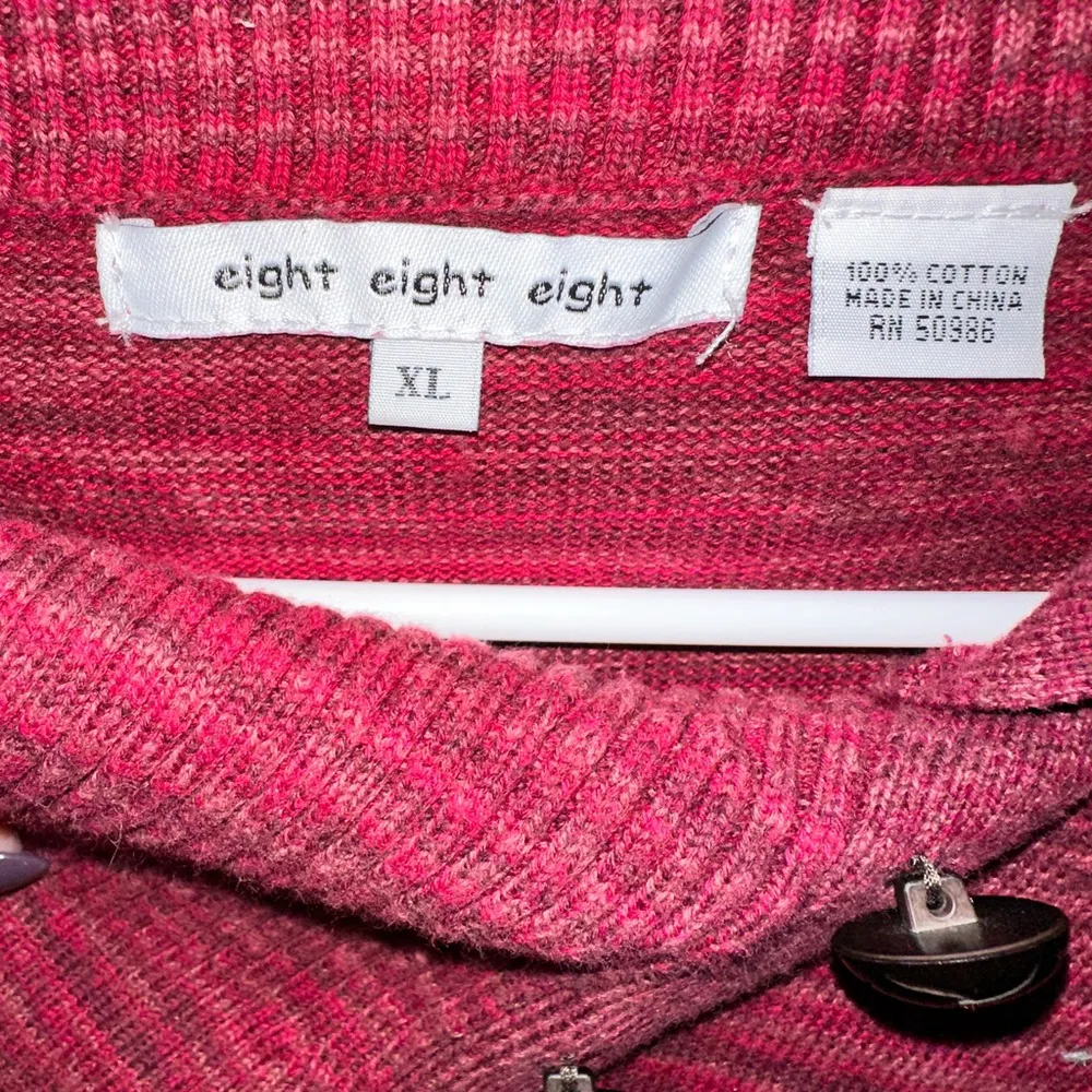 Eight eight eight Marled Cranberry Button Cowl Neck Long Sleeve Sweater Dress - Image 7