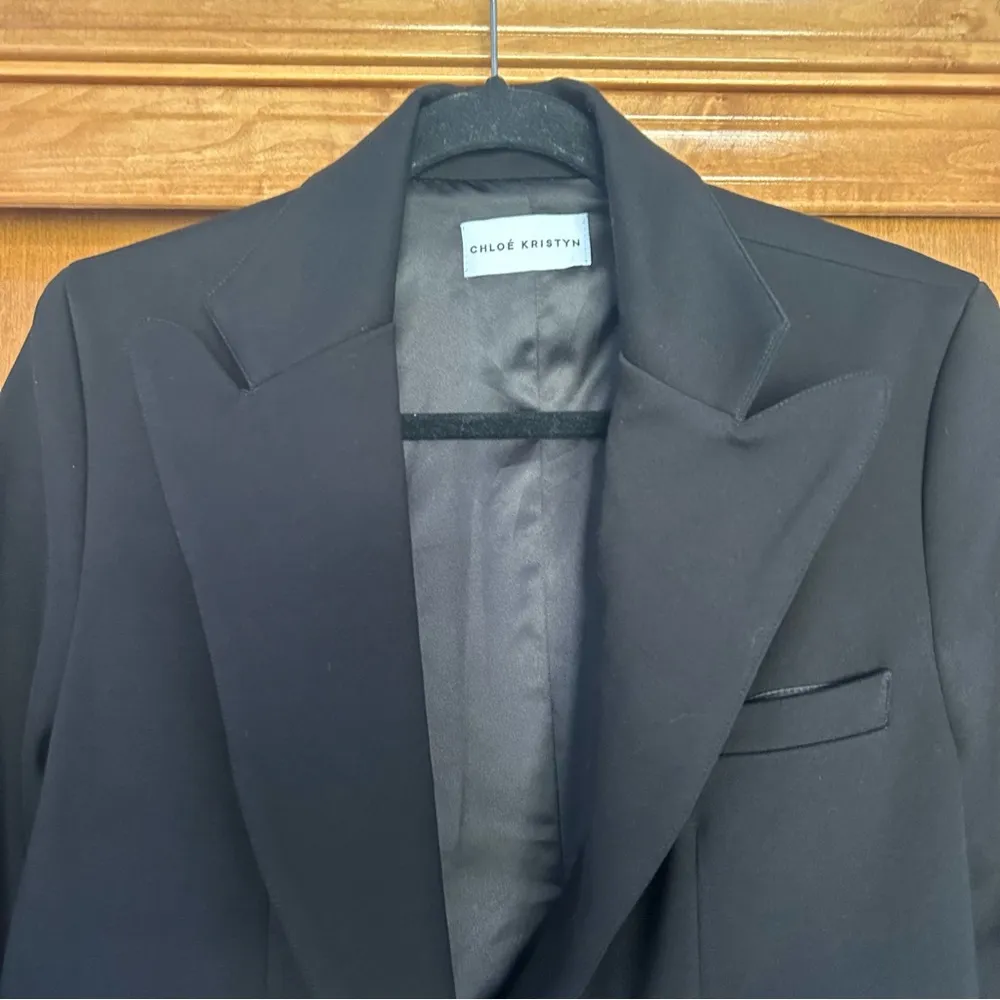 Chloe Kristyn Taylor Tailored Ponte Blazer in Black Size 8 - Image 9