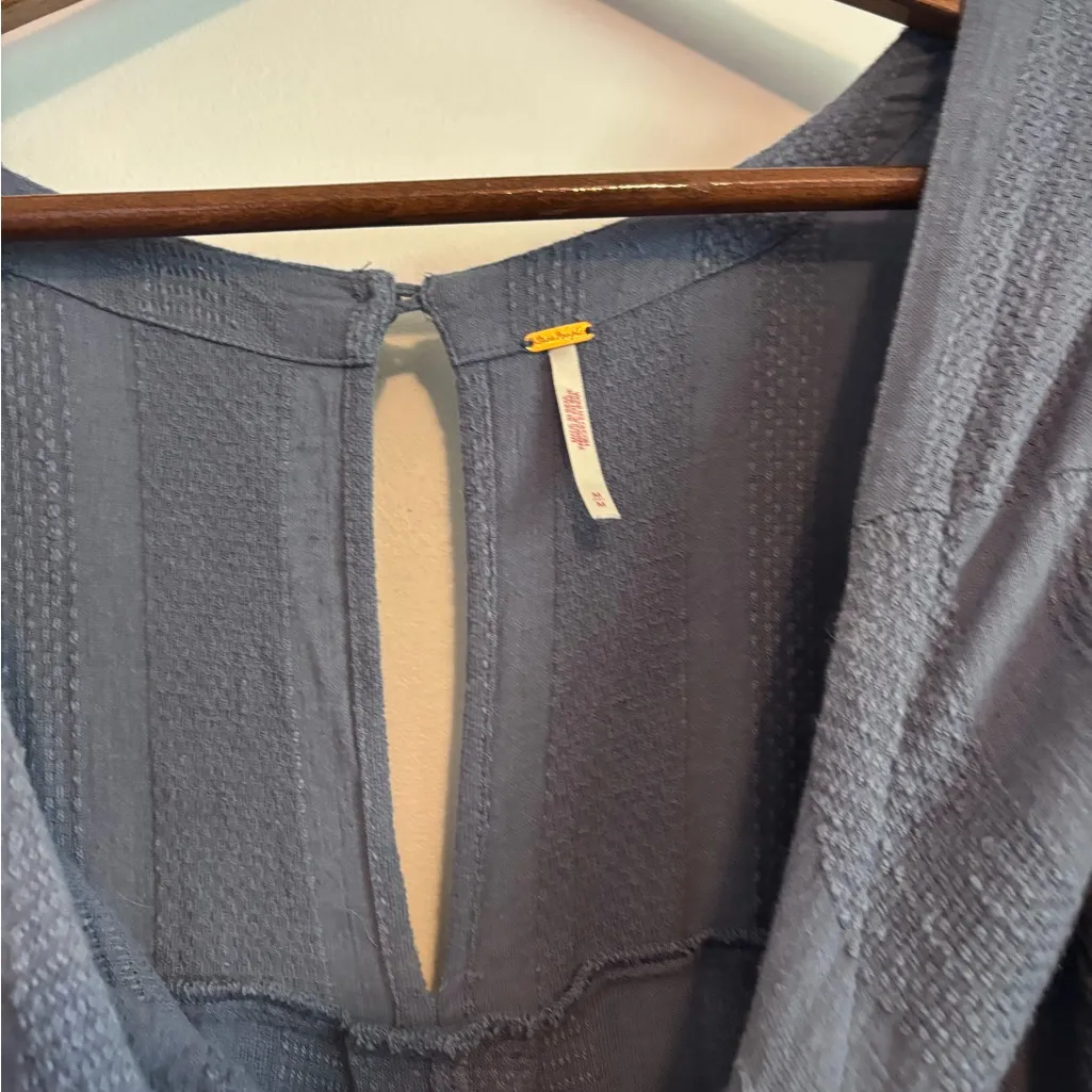 Free People Blue Shiloh Cotton Linen Blend One-Piece Jumpsuit in Wild Moon - Image 5