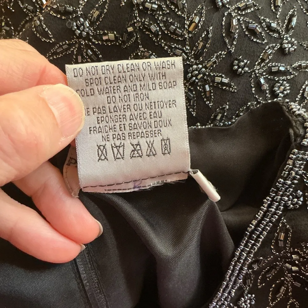 Vtg 90s Papelle Boutique silk beaded top - Image 3