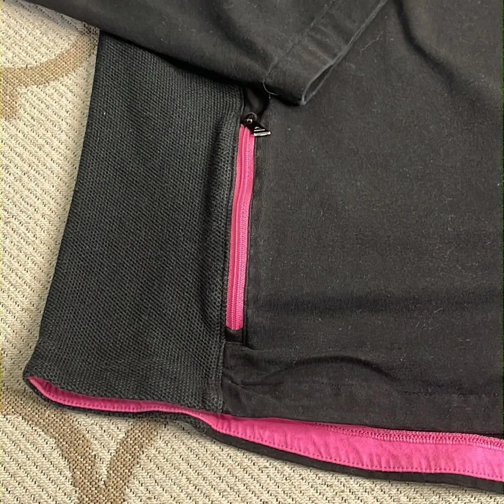 Lauren Ralph Lauren knit zip up black jacket with pink trim - Image 5