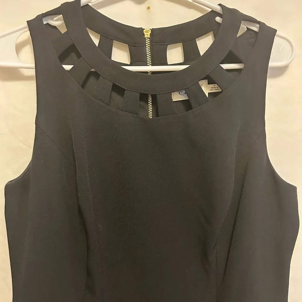 Eliza J Black Sleeveless Sheath Fit And Flare Pleated Cutout‎ Mini Dress Size 6 - Image 11