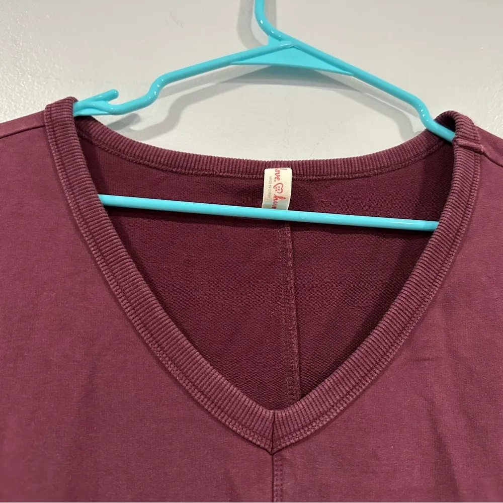 Love, Hanna Hanna Andersson Burgundy Vneck Dress Medium M - Image 2